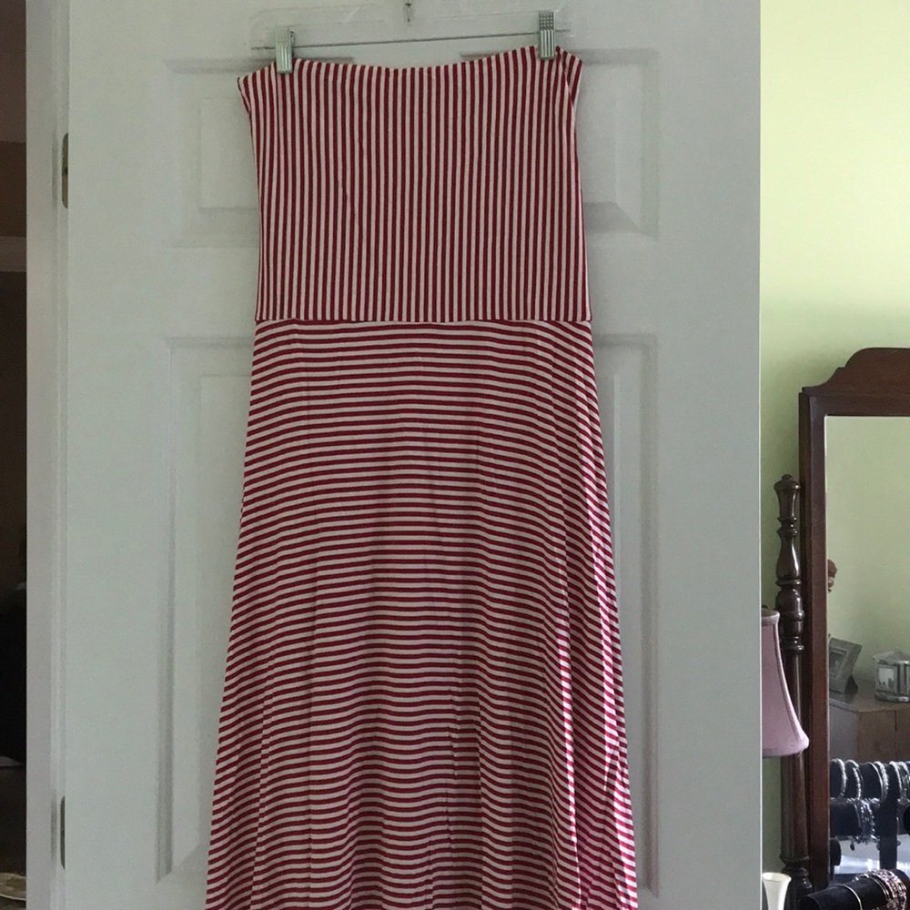 Gap Multi-way Red Striped Tube Dress